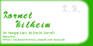 kornel wilheim business card